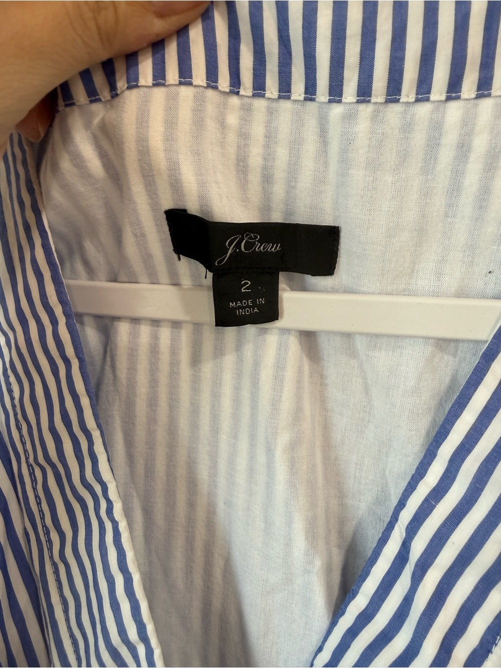J. Crew Sleeveless Blue and White Striped Wrap Dress 100% cotton - Picture 6 of 10